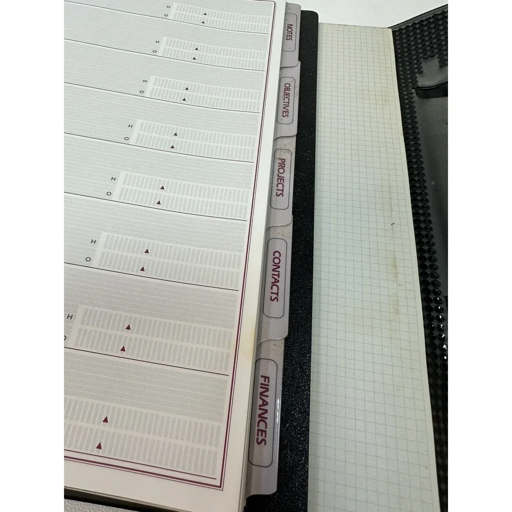 VTG Day Runner Classic 3 Ring Organizer Padded Maroon Faux Leather Dividers